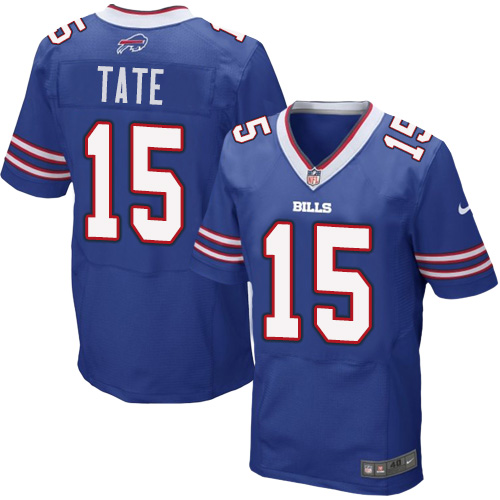 Men's Elite Brandon Tate Nike Jersey Royal Blue Home - #15 NFL Buffalo Bills
